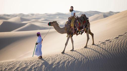 Camel riding. One of the many activities you can enjoy at the Jumeirah Al Wathba Desert Resort & Spa.
