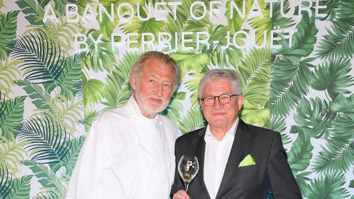 Image of Pierre Gagnaire & Hervé Deschamps attending “A Banquet of Nature” by Perrier Jouët in Miami