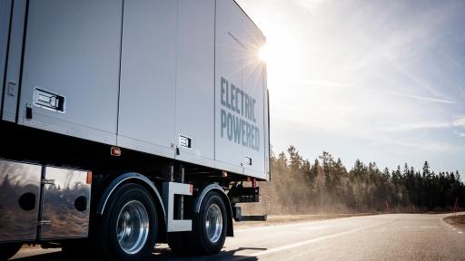 Electric concept truck demonstrating a regional transport assignment.