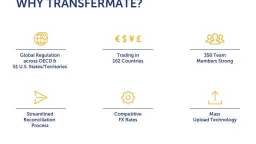 Infographic for TransferMate’s unique global network of local accounts around the world enables business to receive payments faster and easier, with competitive FX rates and award-winning customer service.