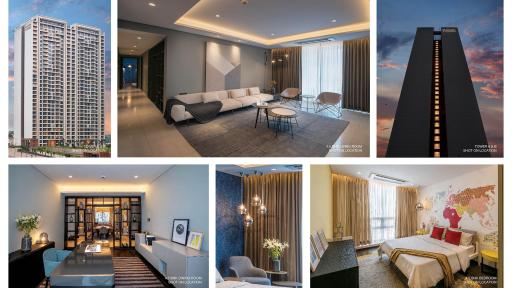 Collage of Panchshil Towers shot on location