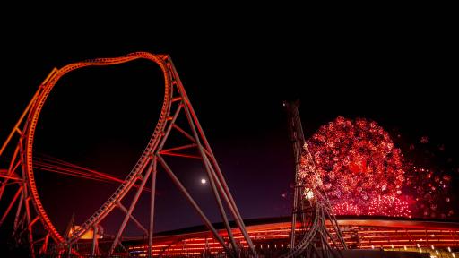 Image of Fireworks show for Ferrari World Abu Dhabi’s 10th anniversary