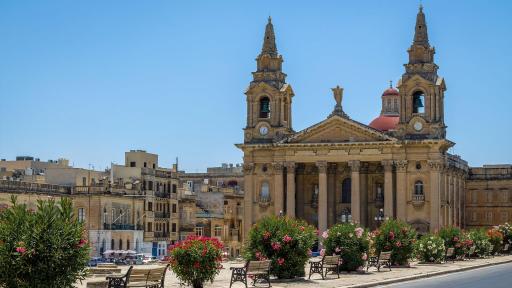 Image of St Publius church and the granaries Floriana